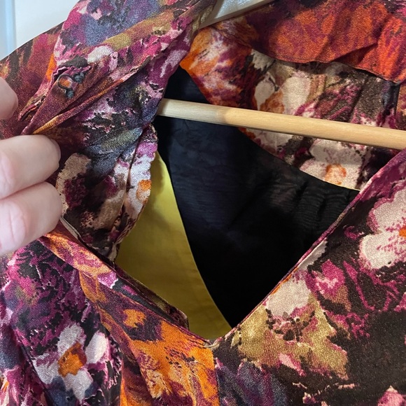 VTG 50s/60s floral dress in warm tones sz M - Picture 7 of 12